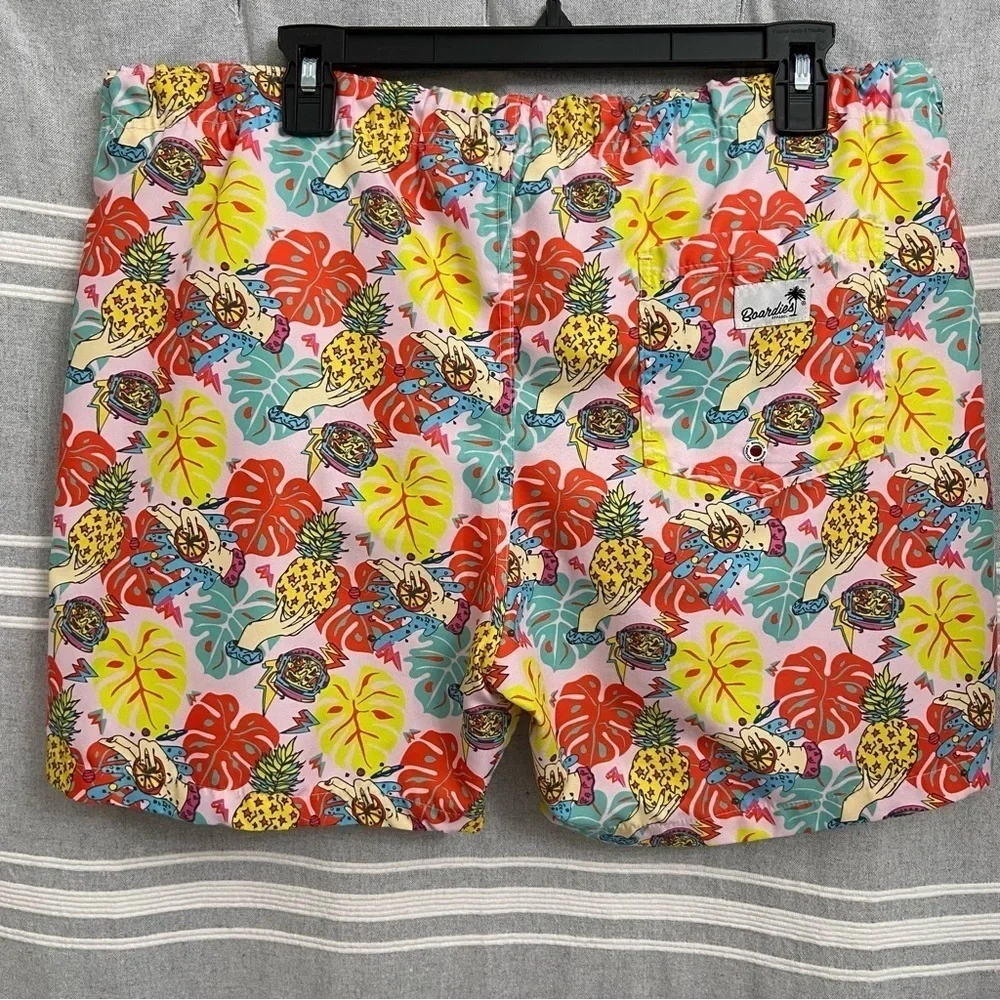 BOARDIES / Tropical Pineapple Scubba Print Swim Trunks Size L